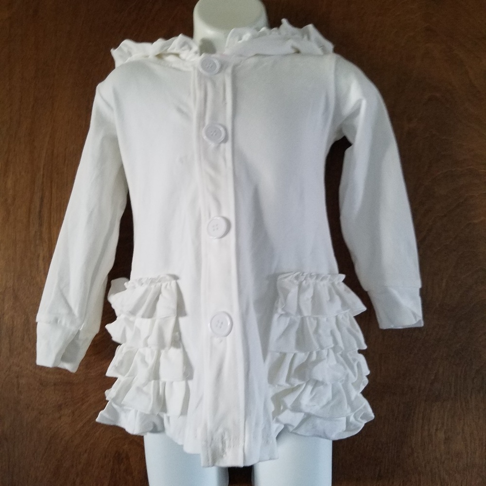 Toddler Girls Ruffle Long Sleeve Hooded Shirt
